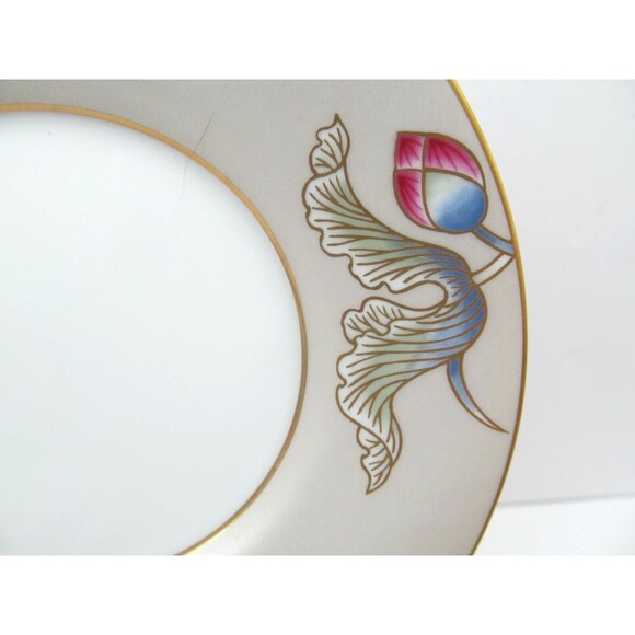 Fitz And Floyd Cloisonne Lotus 5 1/2" Saucers Set Of 4 Saucers Excellent Cond - Picture 5 of 11